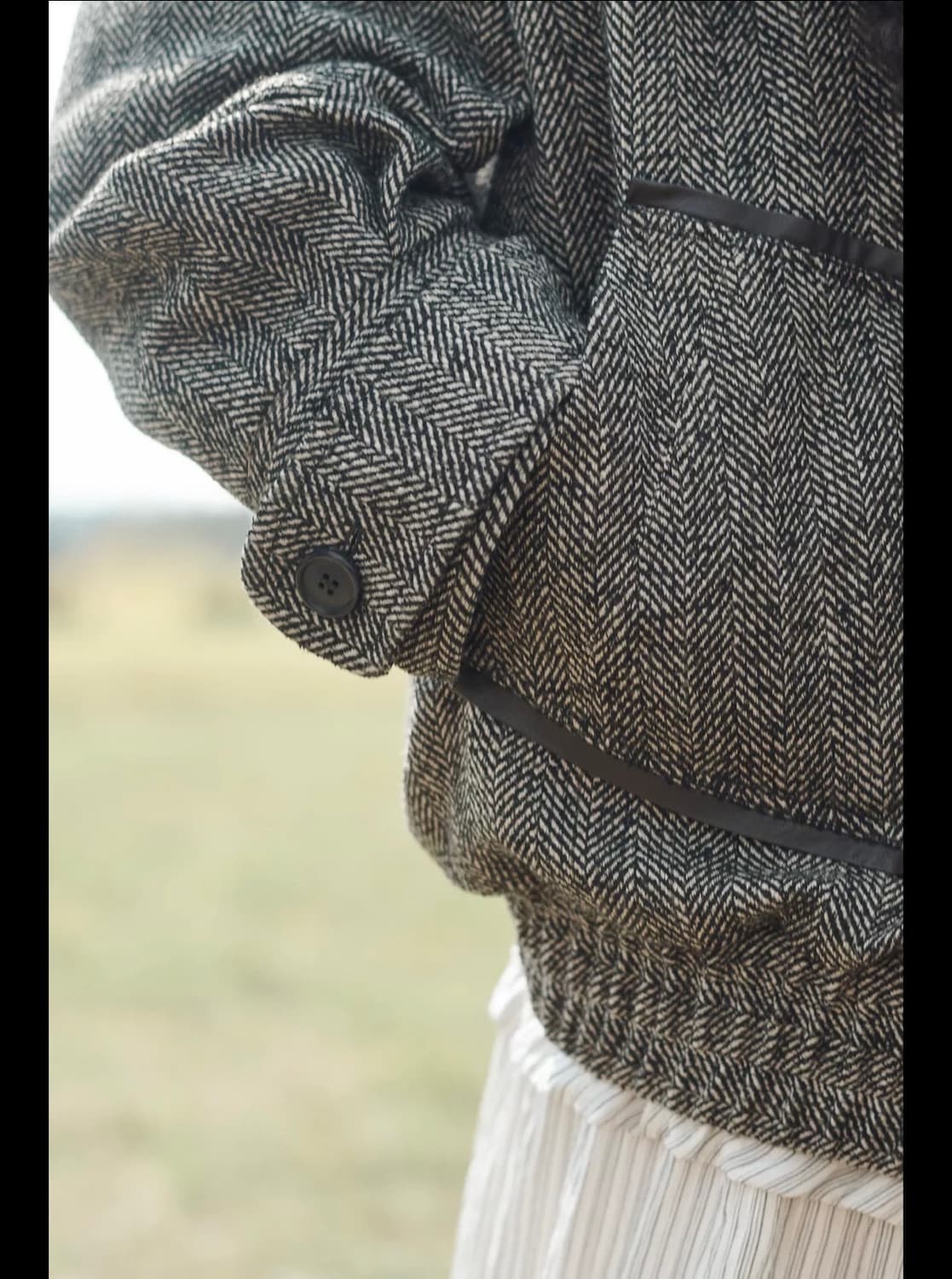 M(KR 66) 자라 리미티드 에디션 헤링본 콤비 봄버 재킷 한정판 상품이미지4