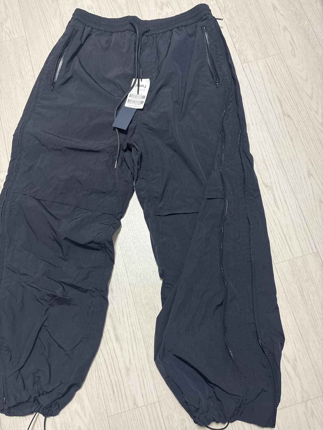 (50) 준지 옆지퍼 트임 이밴드 팬츠 블랙 상품이미지2