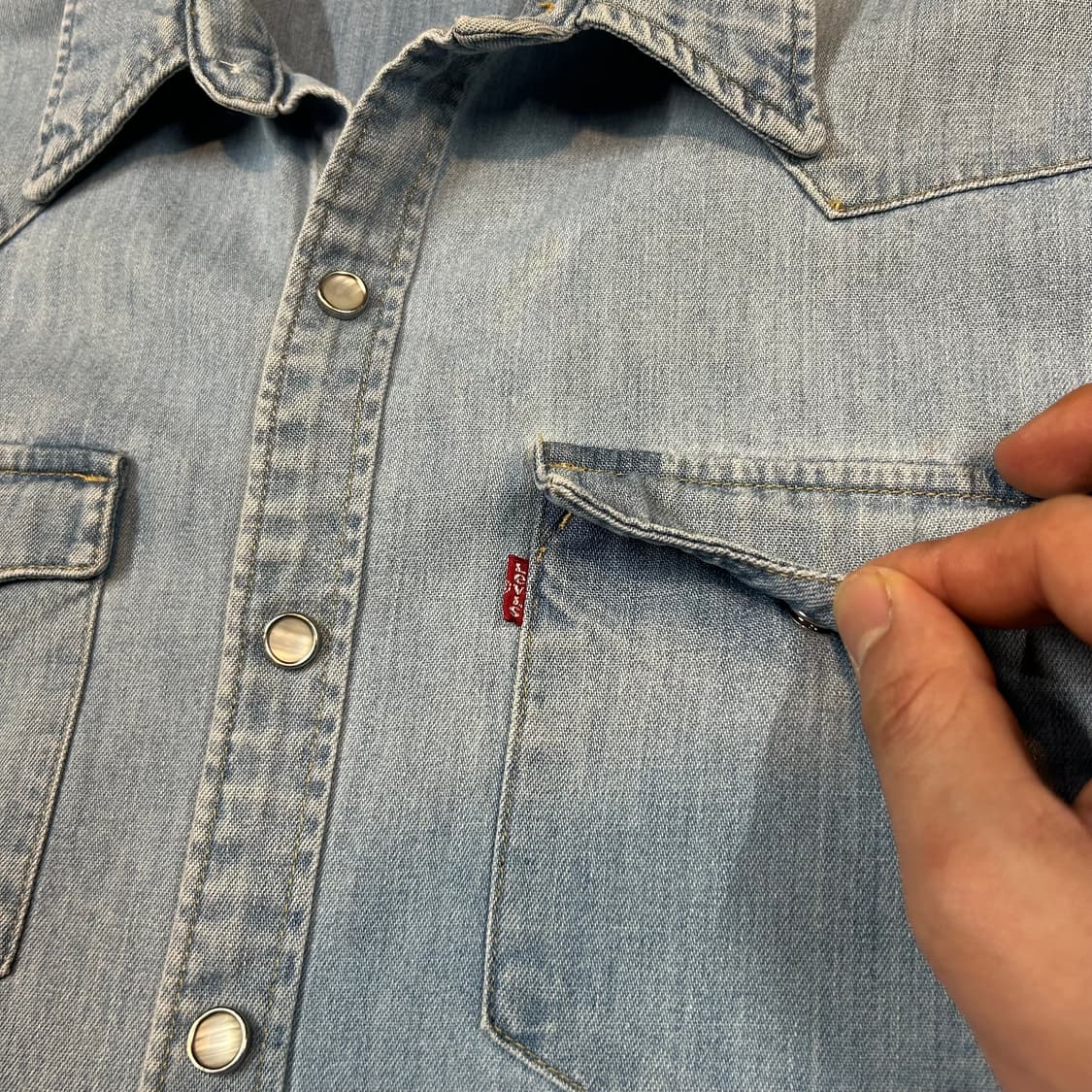 M) 리바이스 투포켓 웨스턴 데님 셔츠 상품이미지4
