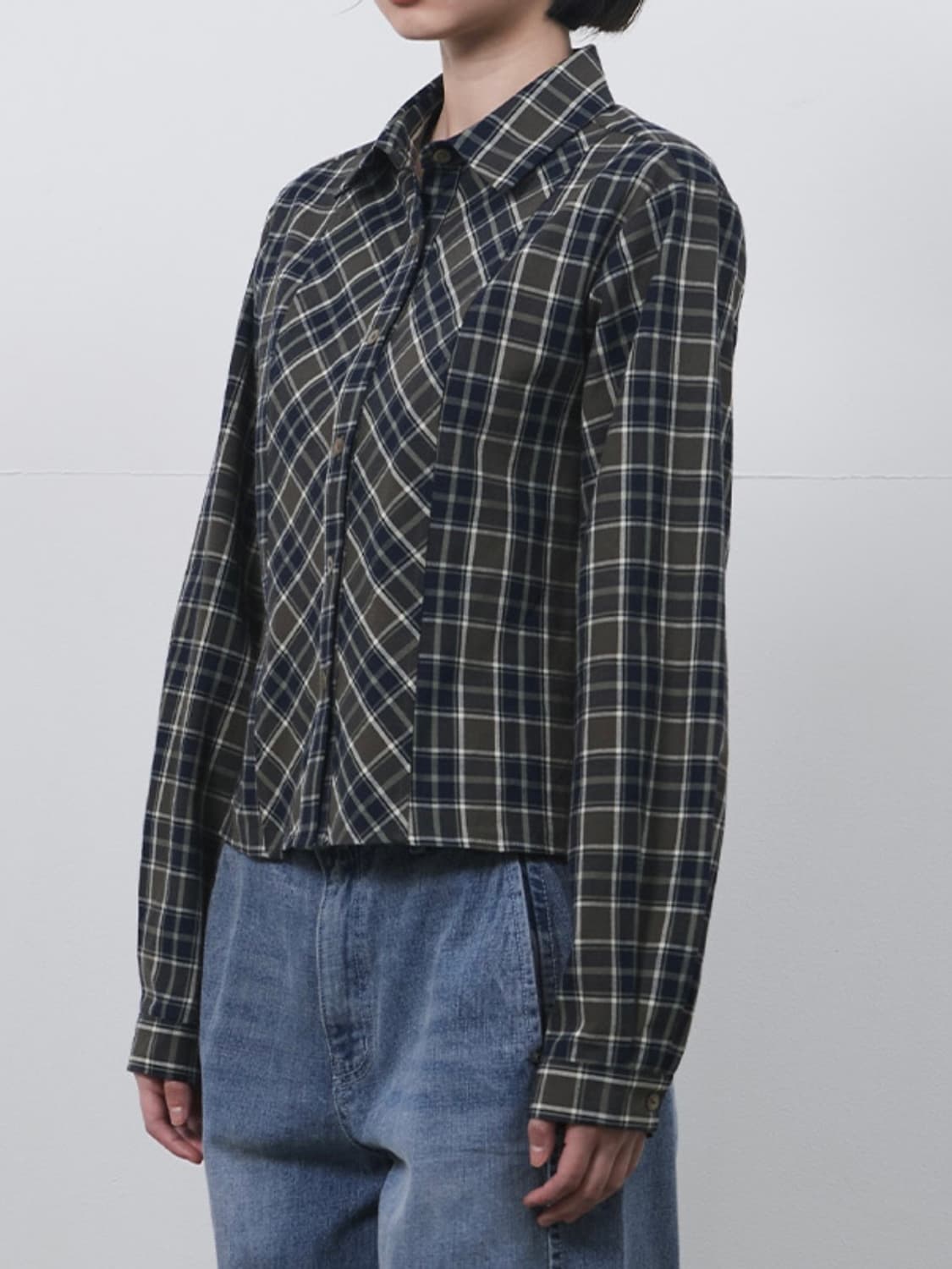 오헤시오 클래식 라인 셔츠 그린 체크 상품이미지1