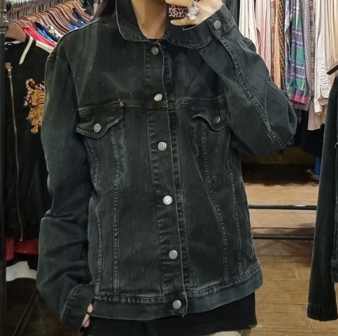 [Hi] vtg 빈티지 데님자켓 블랙 상품이미지2