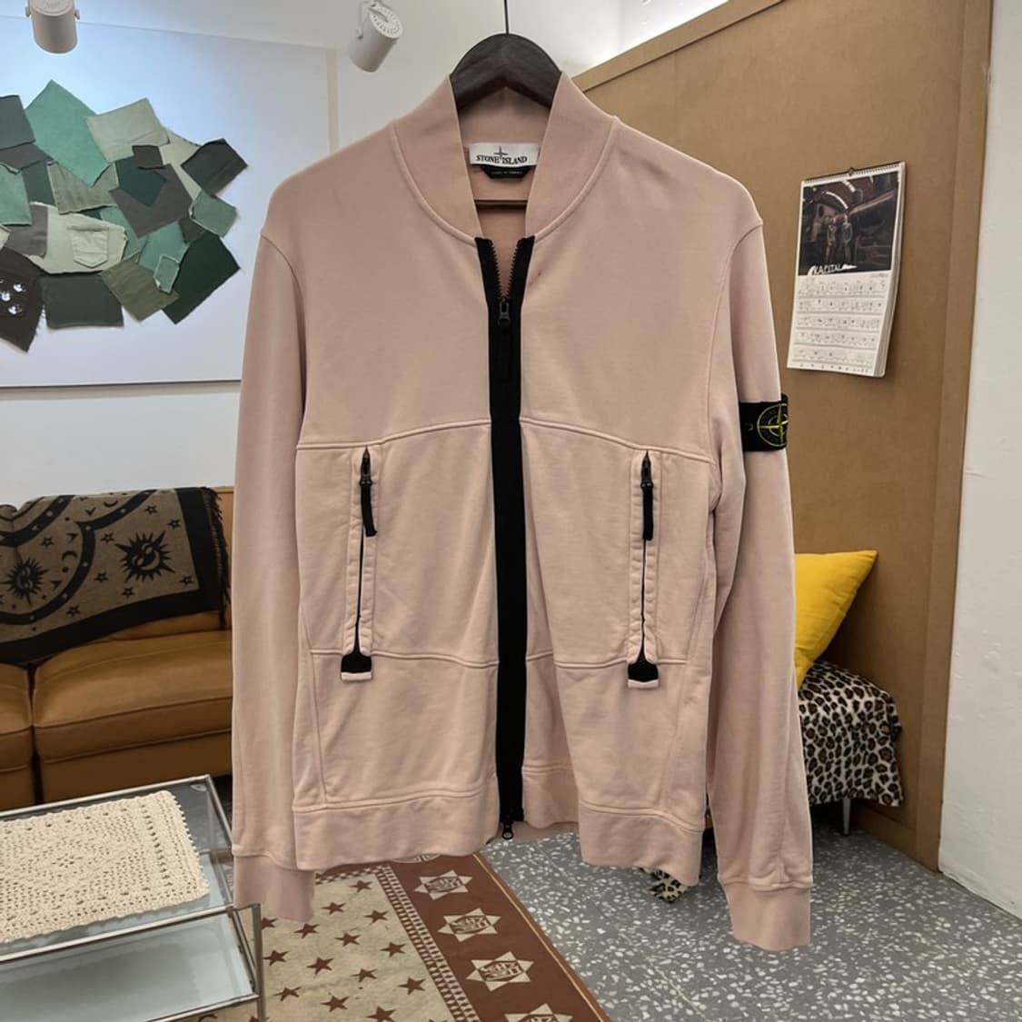 스톤 아일랜드 멀티포켓 트러커 딸기우유 핑크 집업 자켓 95 C10219 상품이미지3