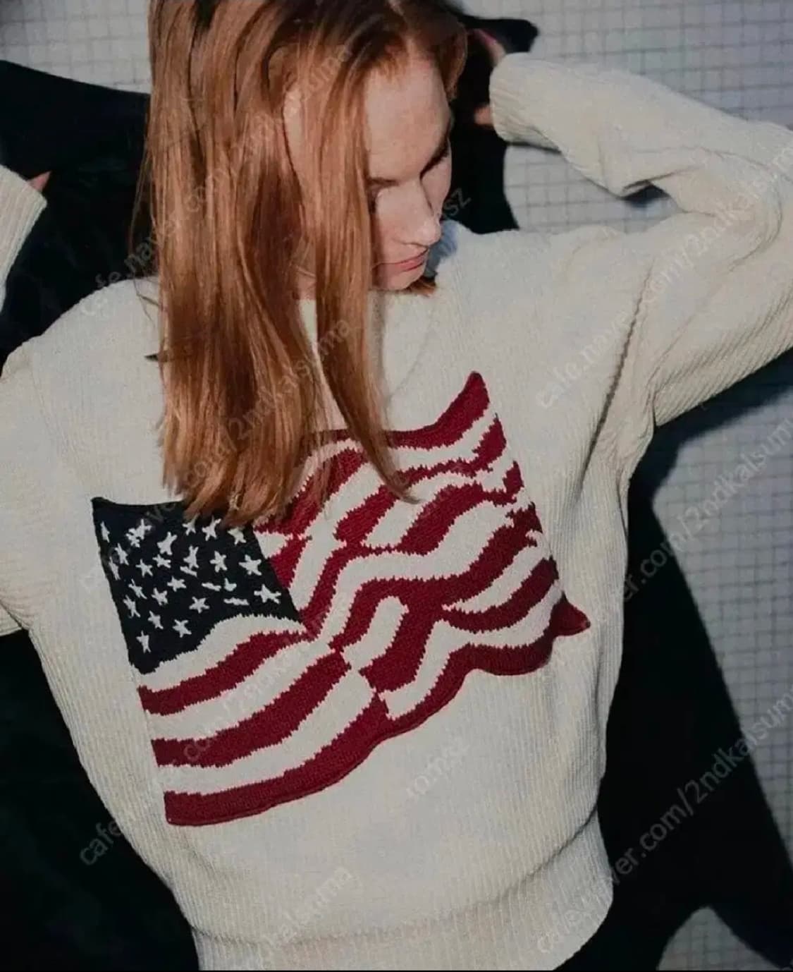 타미힐피거 성조기 니트 L 화이트 상품이미지4