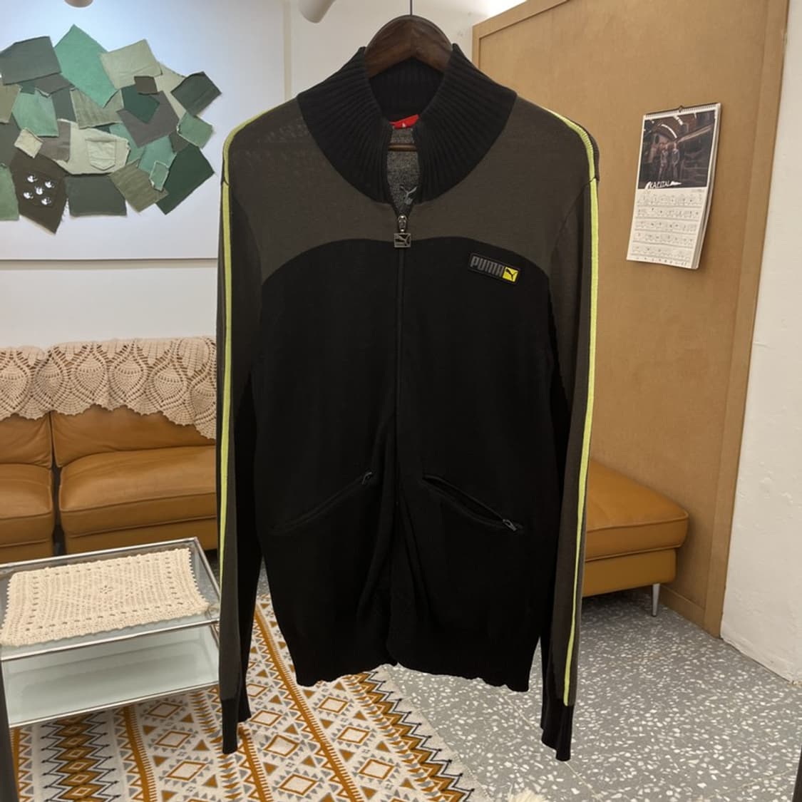 푸마 올드스쿨 레트로 00's 배색 집업 니트 가디건 C10677 상품이미지3