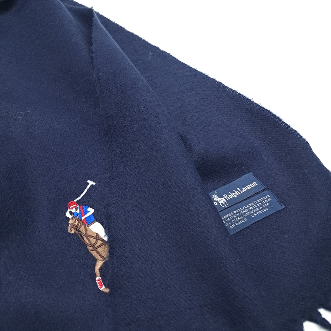 MX261 폴로 랄프로렌 네이비 빅로고 램스울 목도리 머플러 상품이미지5