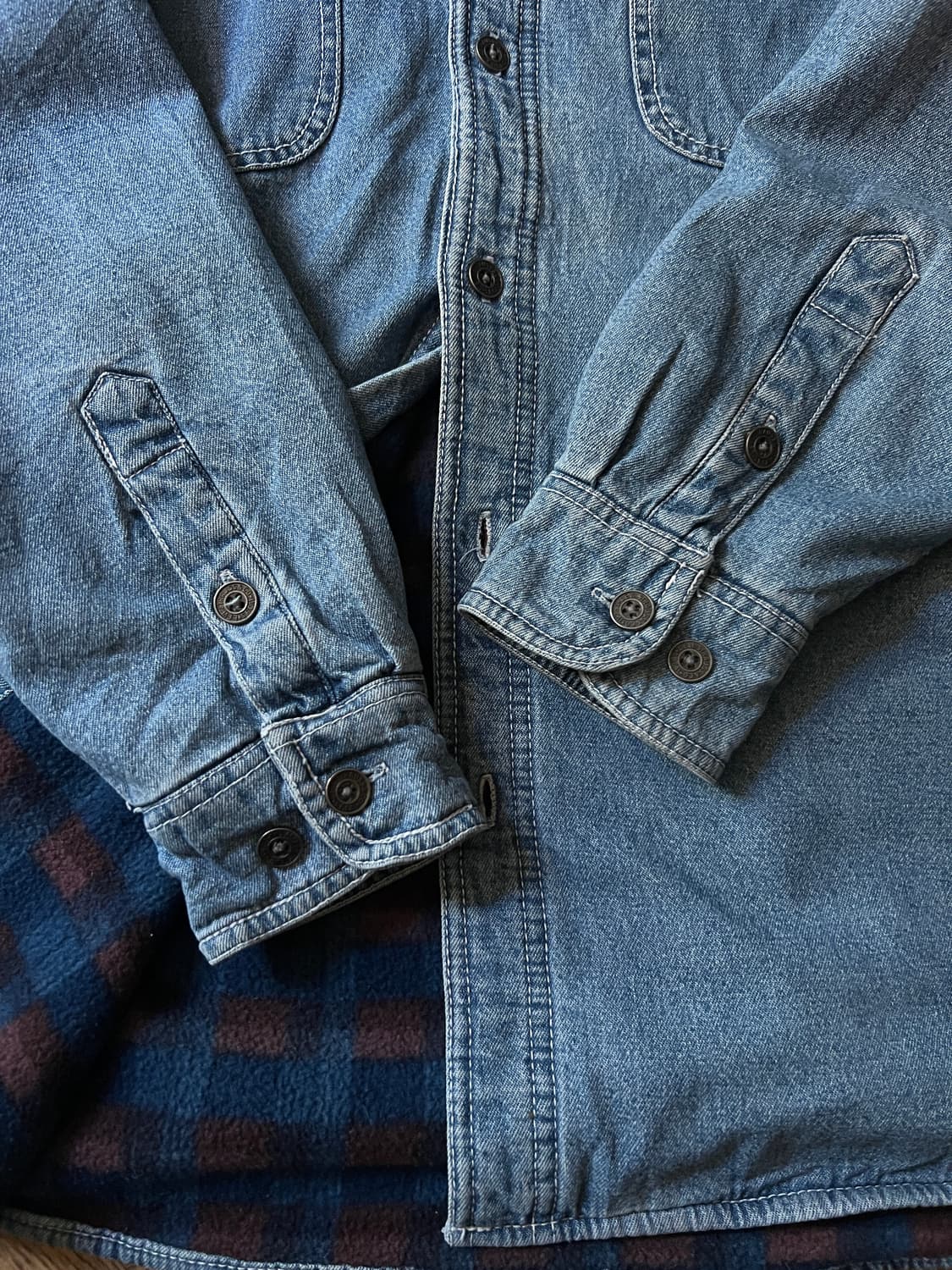 [M]리바이스 체크 플리스 라이닝 데님 셔츠 상품이미지5