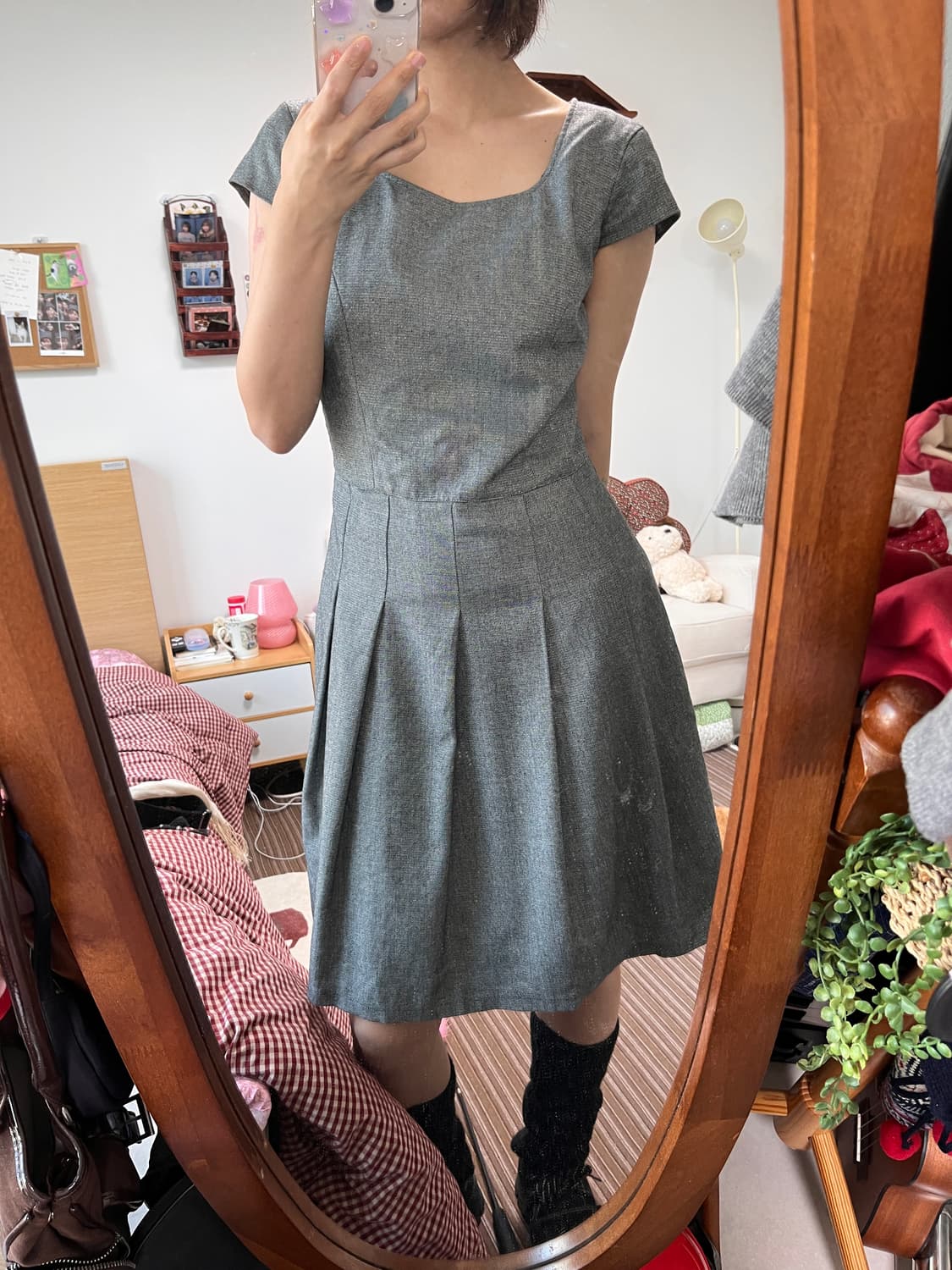 일본 빈티지 반팔 원피스 상품이미지1