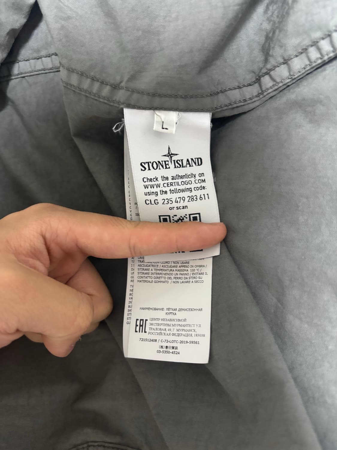 스톤아일랜드 후드 오버셔츠 차콜 [L] 상품이미지5