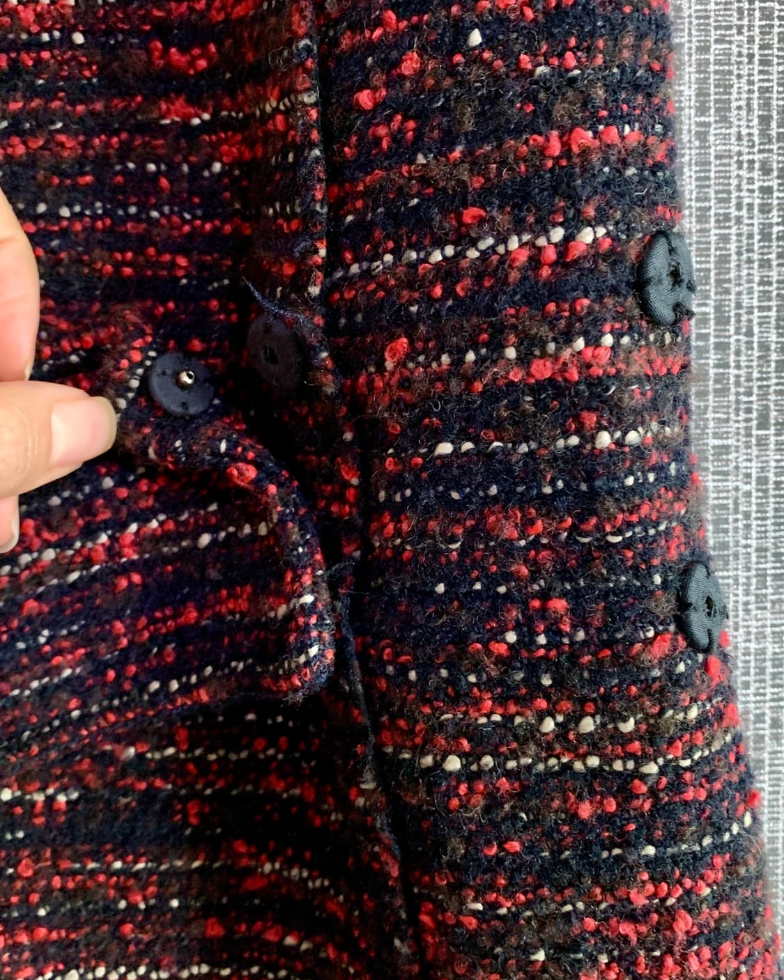 질바이질스튜어트 레드 울 블렌드 트위드 미니 원피스 연말 크리스마스 모임 상품이미지7