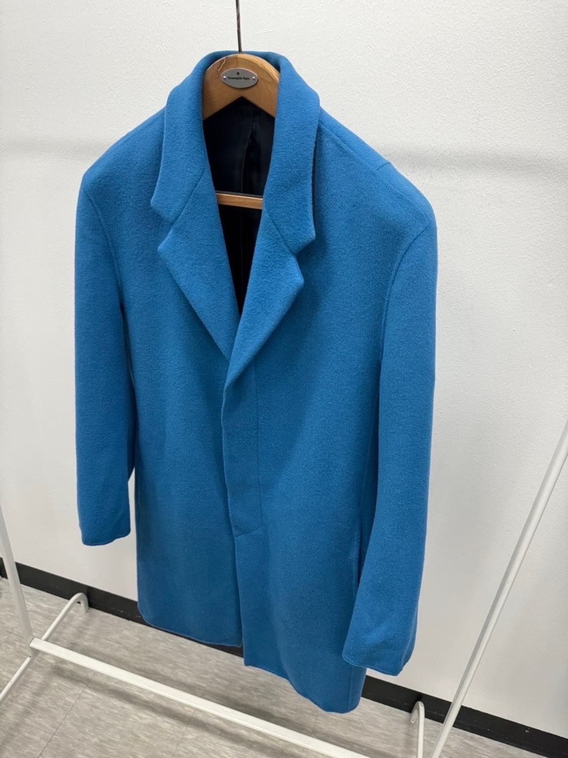 100-105) 시스템옴므 코발트블루 캐시미어 코트 상품이미지2