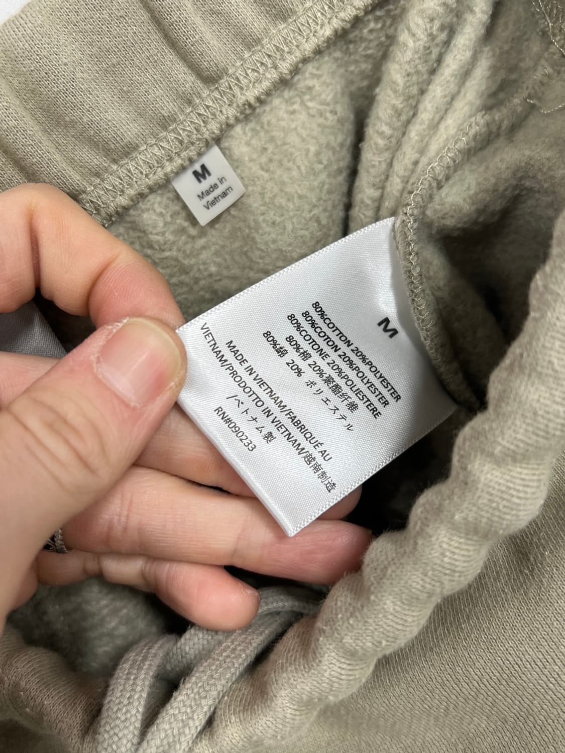 피어오브갓 에센셜 로고 피스타치오 기모 조거 팬츠 상품이미지6