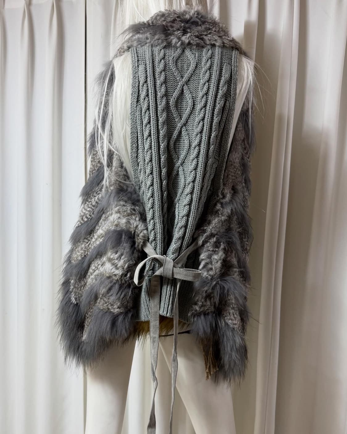 갸루맛 빈티지 퍼 베스트 상품이미지3