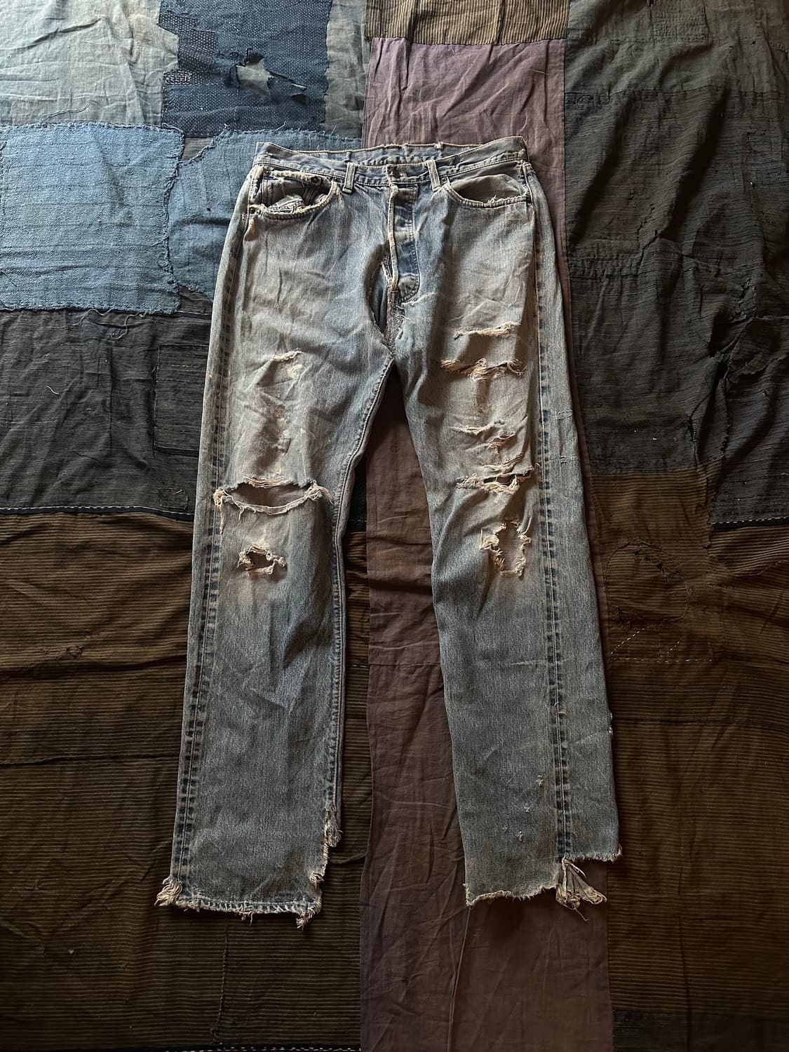 70s Levis 501 66전기 Distressed Denim Pant 상품이미지1