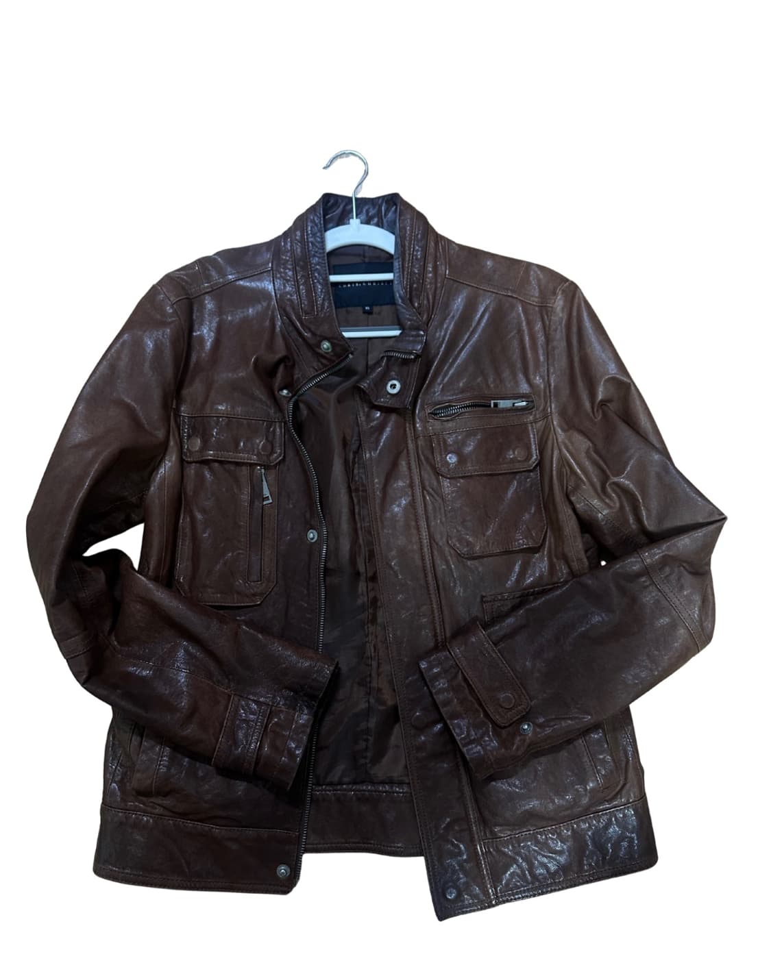 브라운 가죽 자켓 m사이즈  상품이미지1