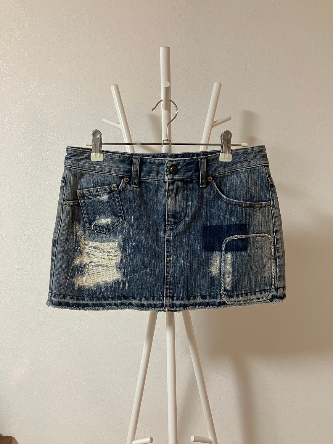 아르마니익스체인지 데님 패치워크 미니스커트 y2k 상품이미지1