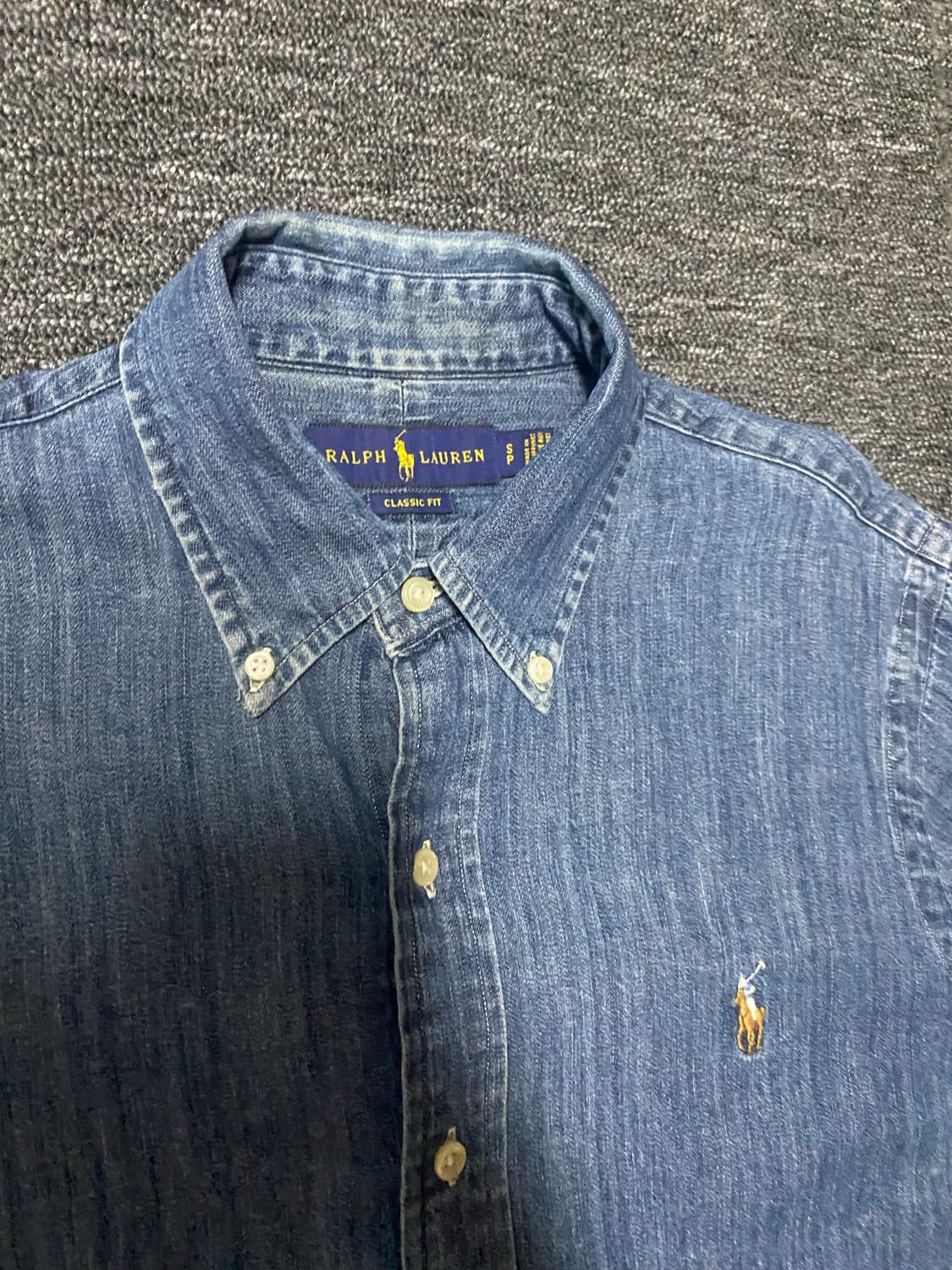 급처 신형  클래식핏 폴로 데님셔츠 청남방 상품이미지2