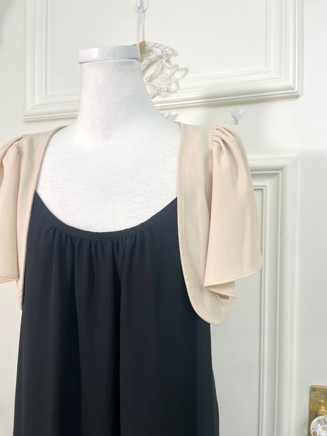 beige back cubic bow puff bolero 상품이미지7