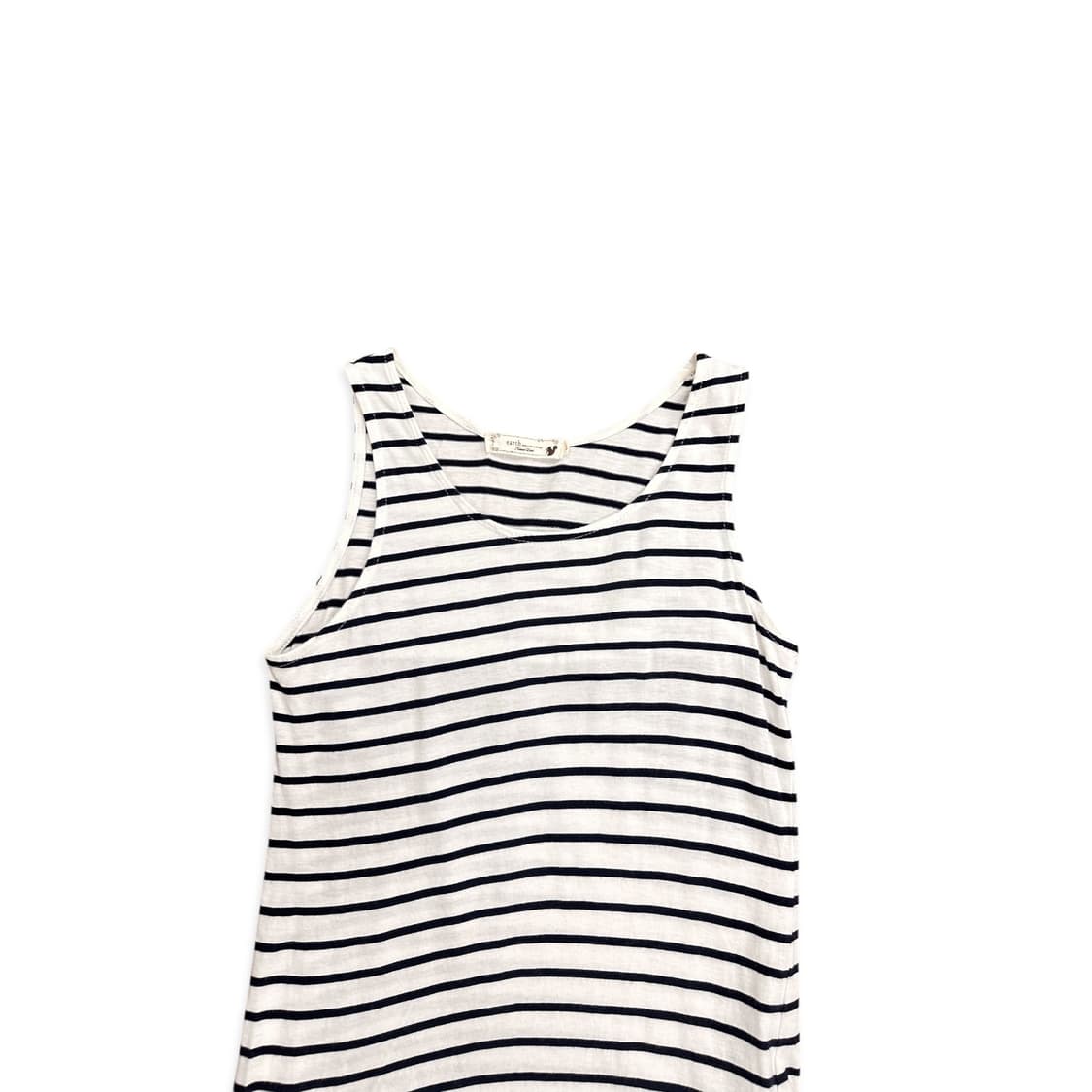 Hem Lace Stripe Sleeveless Top 상품이미지4