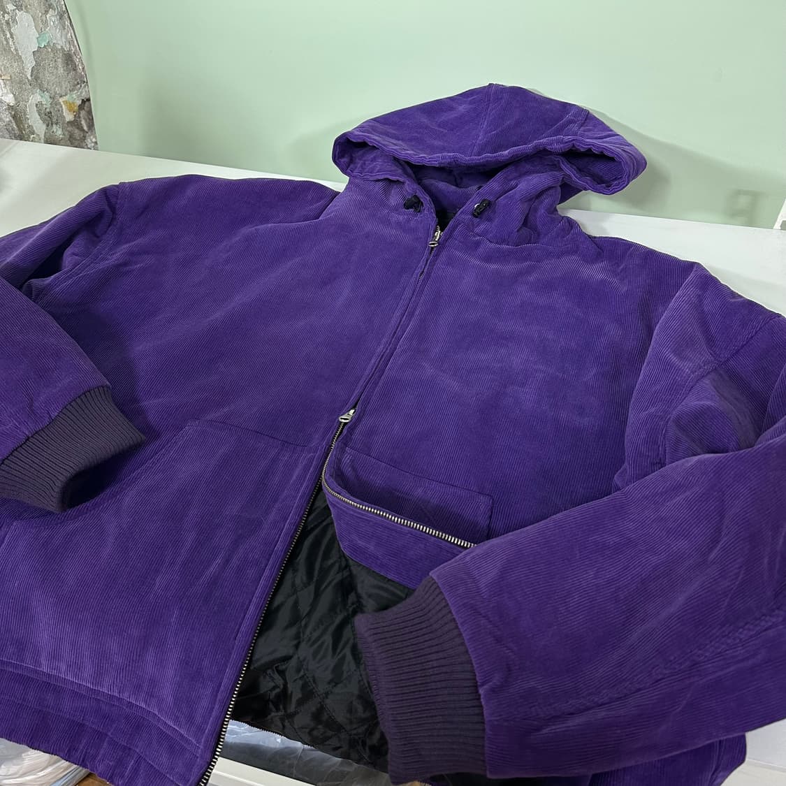 OS 바틀 BOTTLE 오버핏 퍼플 코듈로이 후드점퍼 상품이미지1