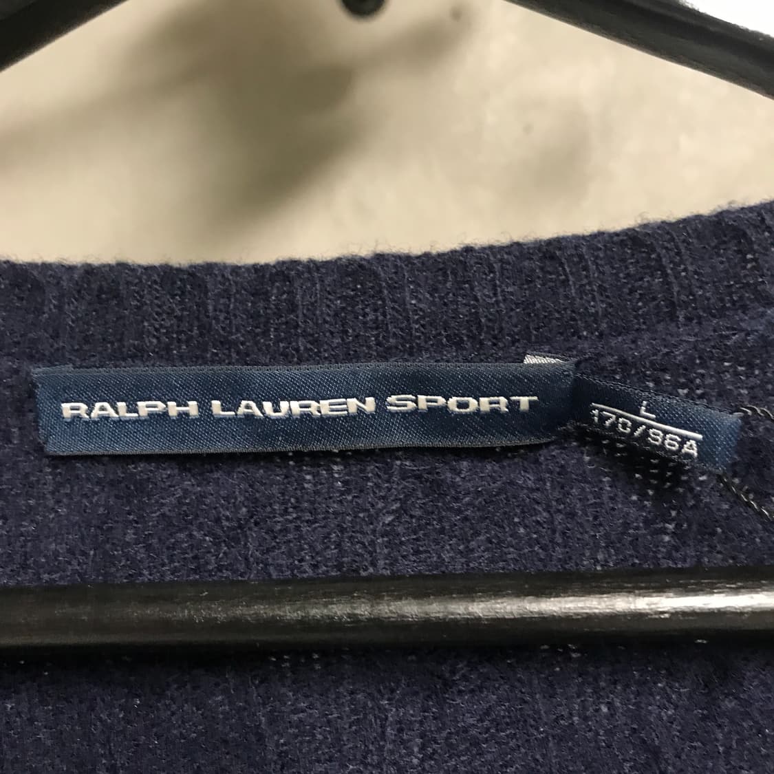 폴로 랄프로렌 브이넥 케이블 니트 네이비 L 상품이미지5