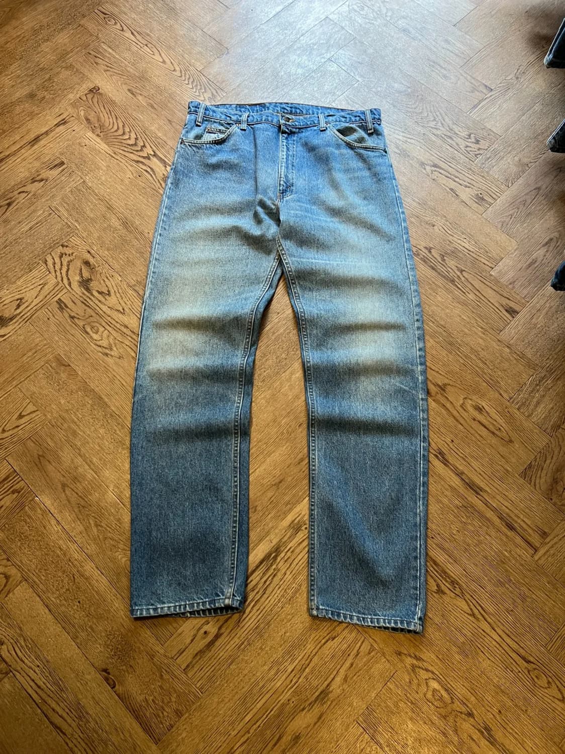 [38]90's 리바이스 USA Made 오랜지탭 505 워싱 데님 팬츠 상품이미지1