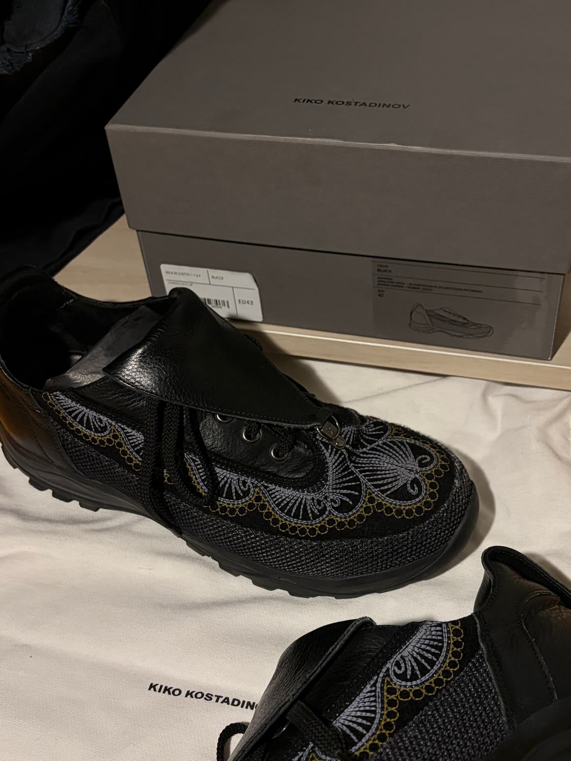 [42] 24fw 키코코스타디노브 찰리스 레이스 업 블랙 상품이미지1