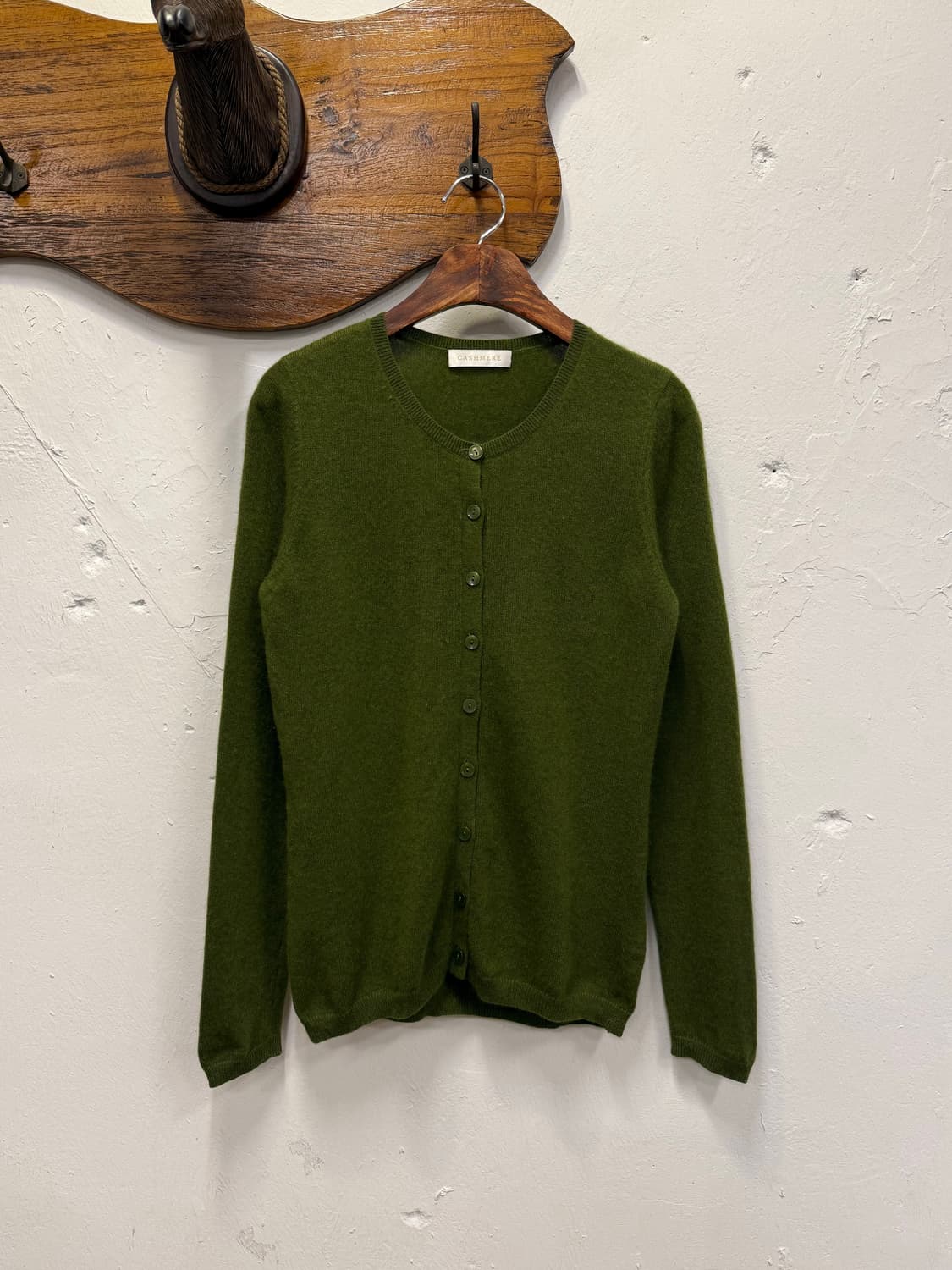 55) Cashmere Matcha Latte Green Cardigan 상품이미지2