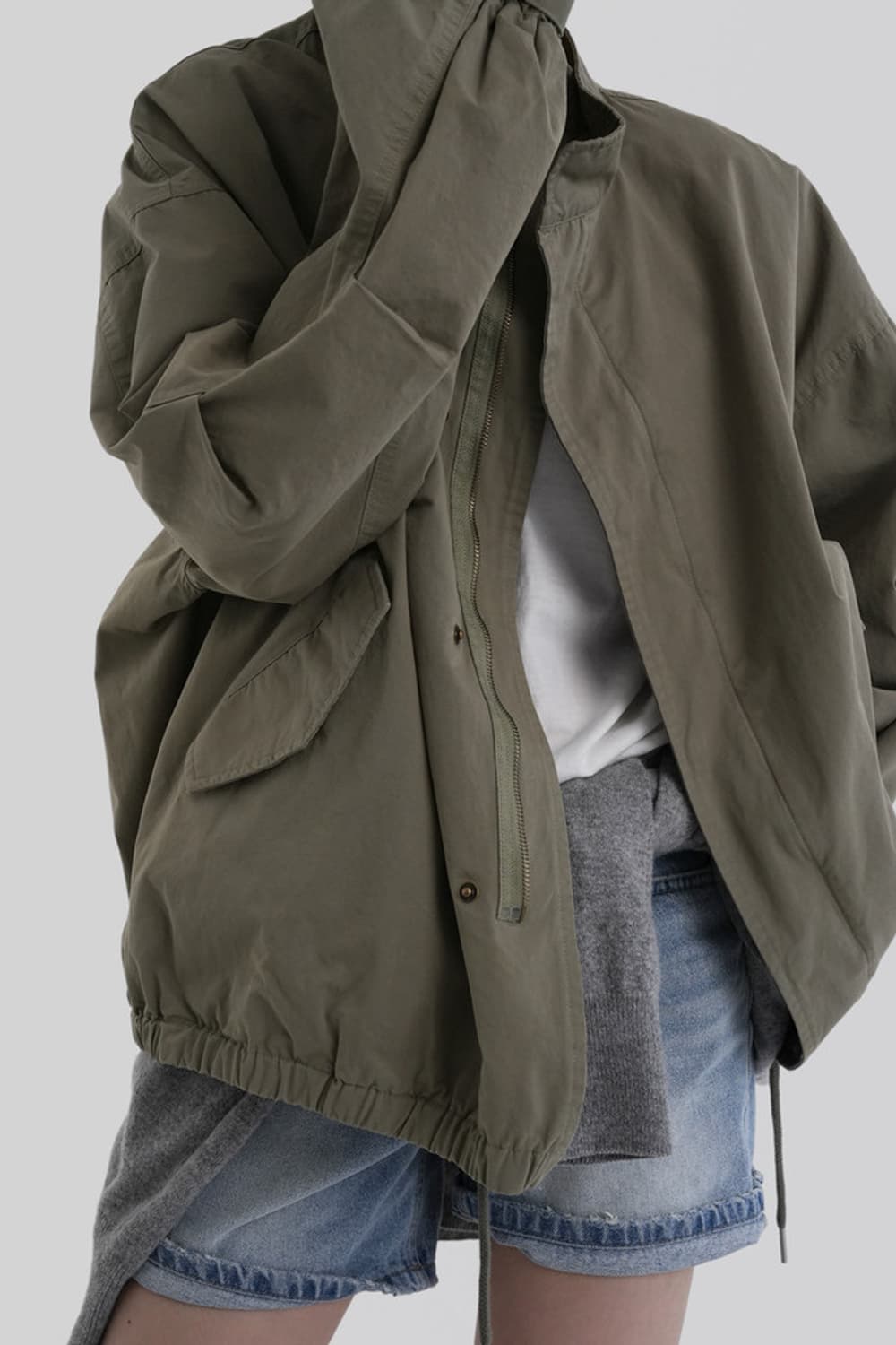 (새상품) 어텀 핸더하프야상 (카키) 상품이미지2