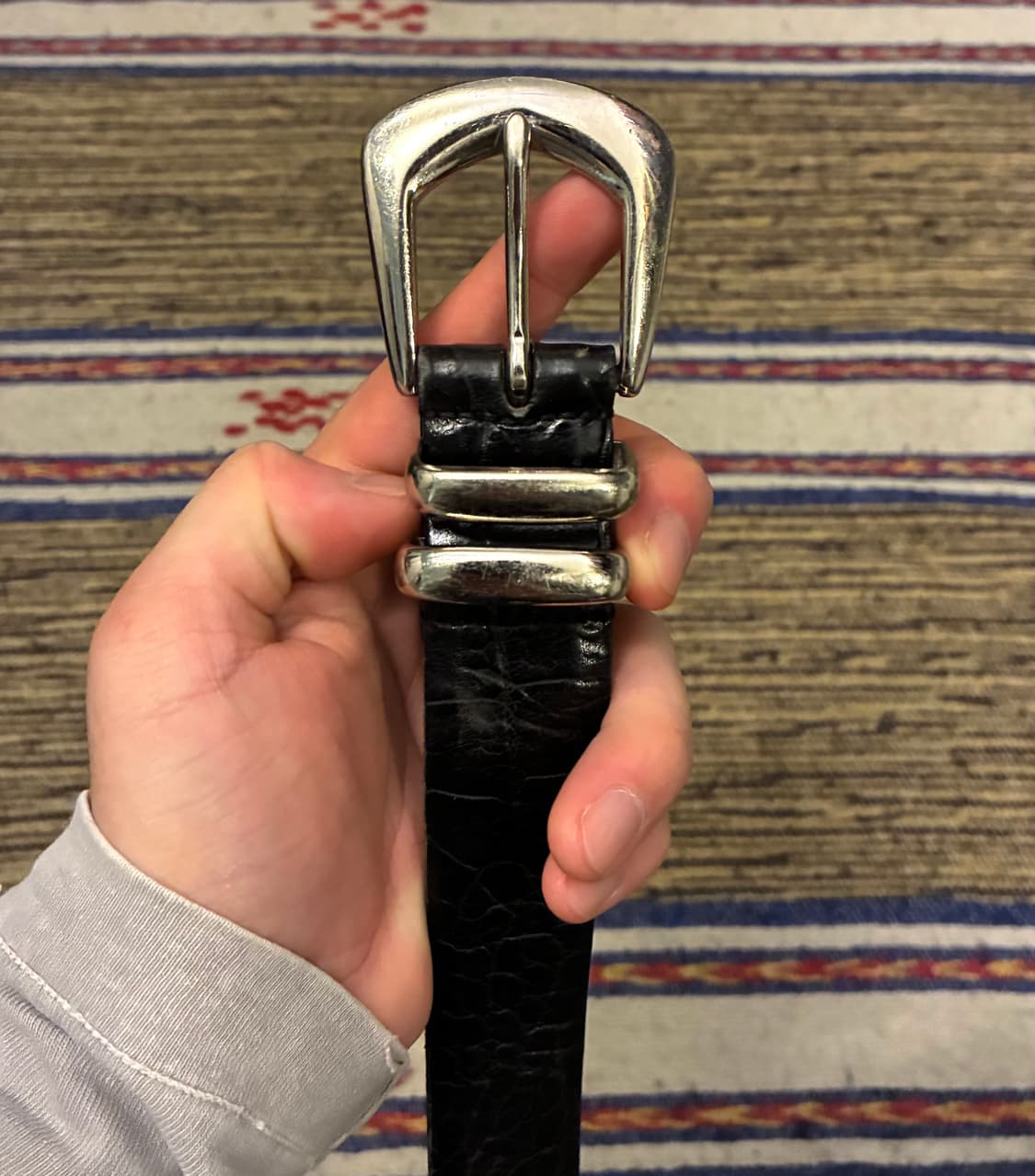 (32~38)90s USA 카프스킨 레더 빈티지 웨스턴벨트 가죽벨트 상품이미지2