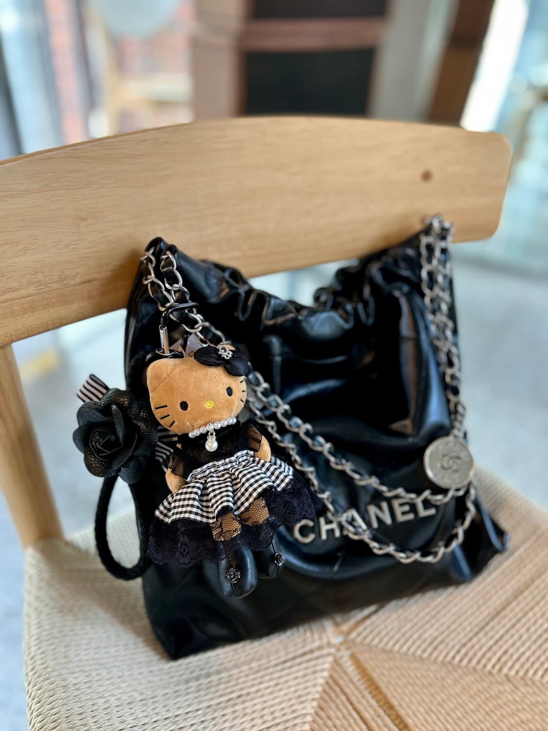 (5)롱다리키티 커스텀키링-깅엄체크 원피스 상품이미지2