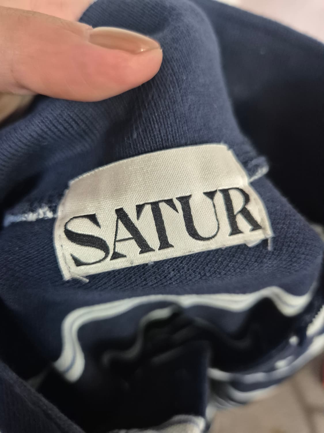 세터스트라이프 긴팔 카라티 네이비 상품이미지3