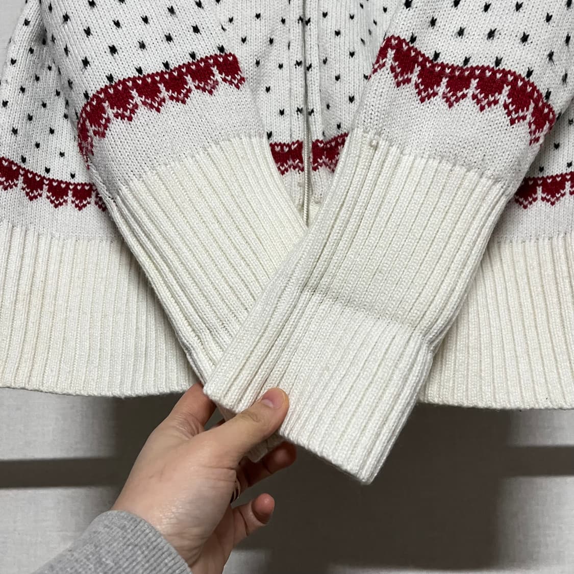 노르딕 사슴 패턴 니트 집업 가디건 L 상품이미지6