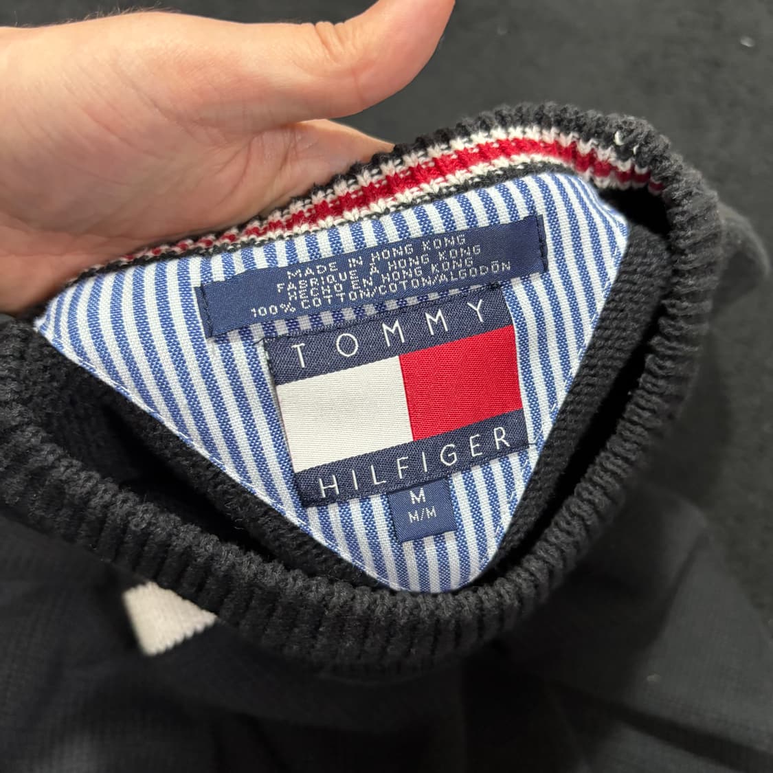 M 타미힐피거 블랙 면 니트 상품이미지4