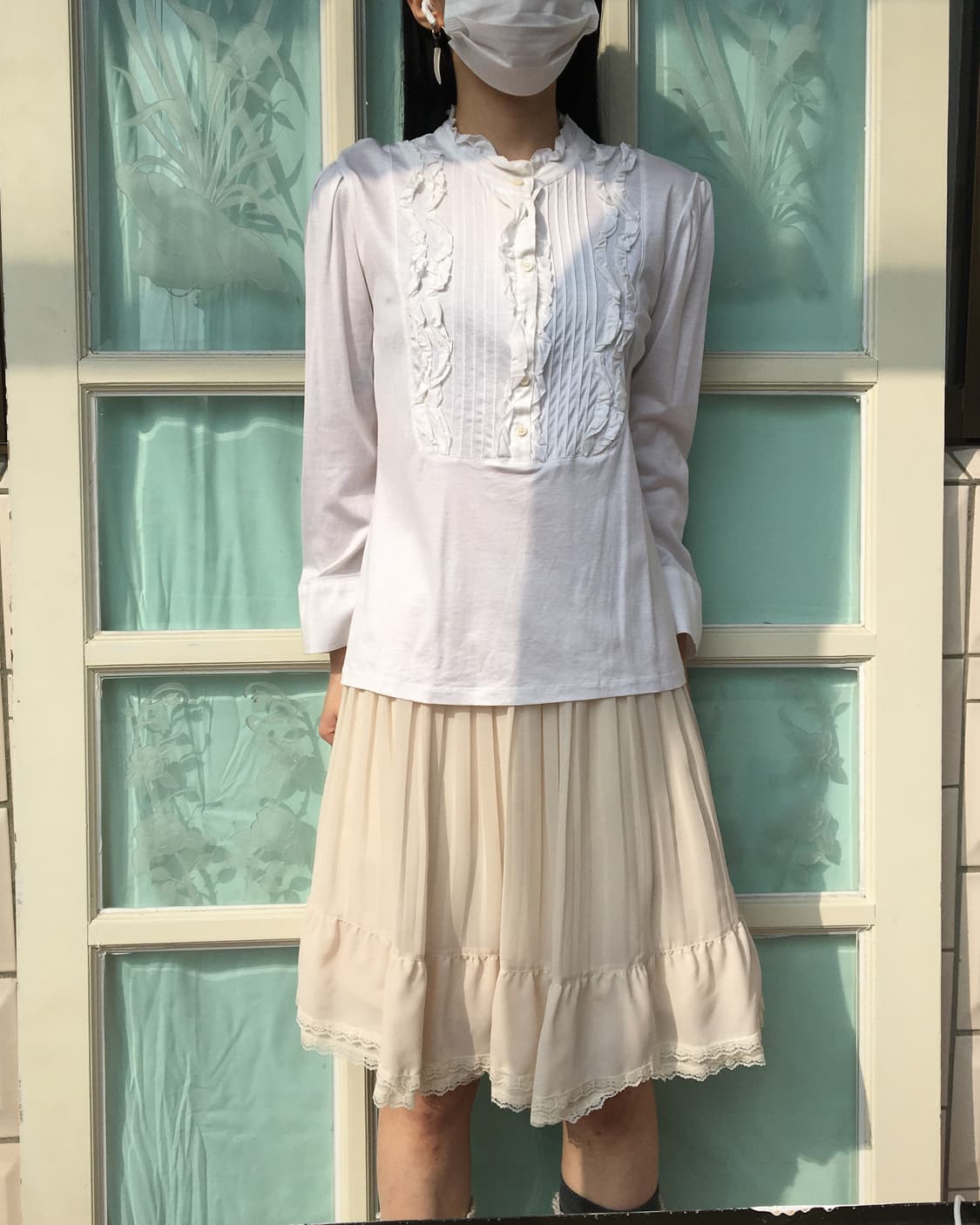 Frill point high neck sleeve 상품이미지1