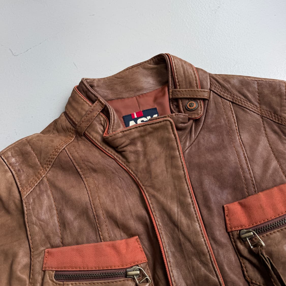 멀티포켓 양가죽 리얼레더 바이커 가죽자켓 상품이미지4