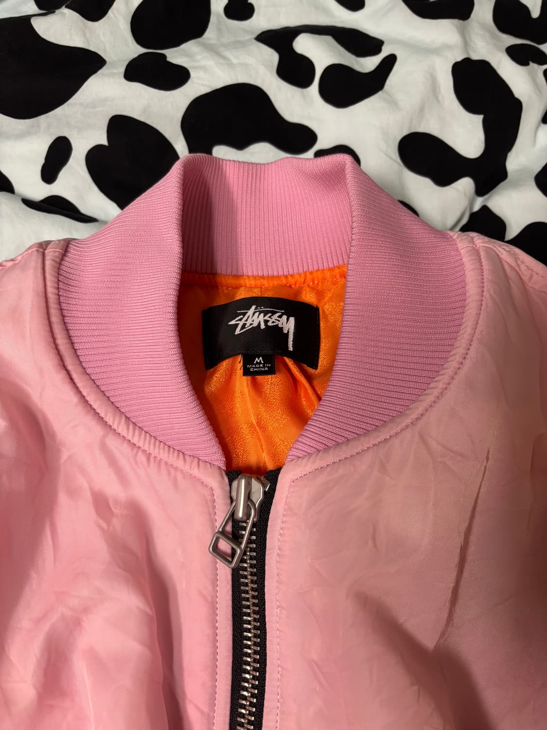 [stussy] 스투시 다이드 나일론 봄버 핑크M 상품이미지5