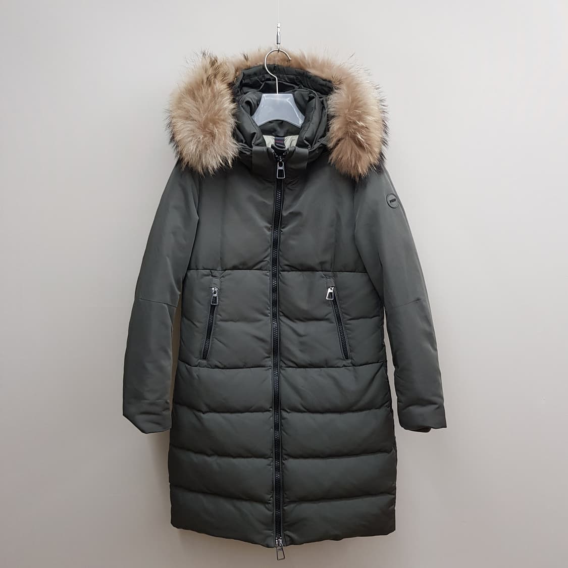 DUNO 폭스퍼 후드 구스다운 롱 패딩 IT 40사이즈 상품이미지1