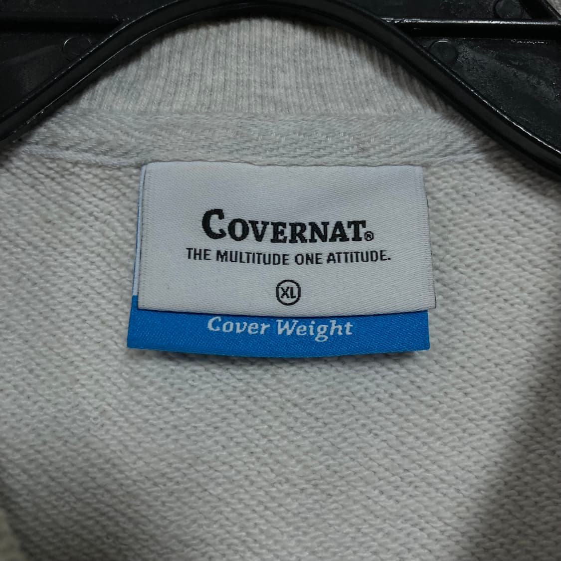 커버낫 스펠아웃 빅로고 그레이 맨투맨 상품이미지2