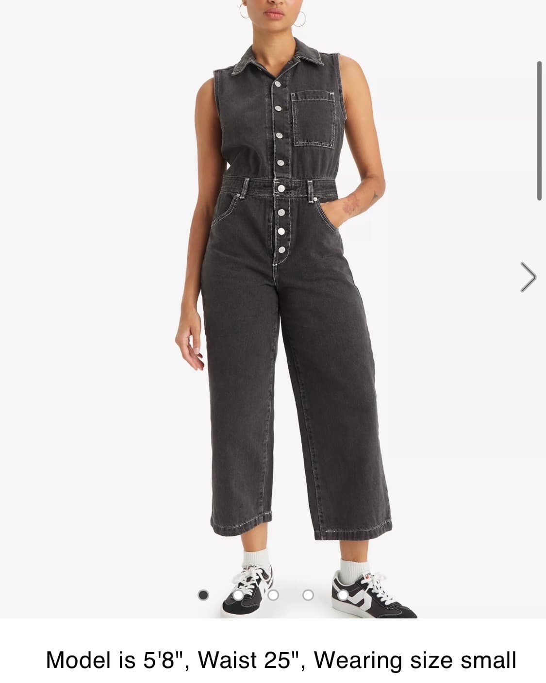 리바이스 슬리브리스 데님 점프수트 M 상품이미지3