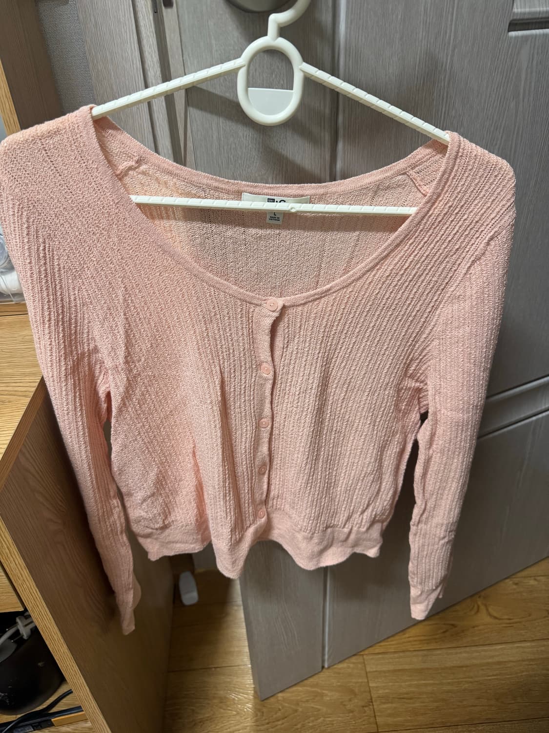 unilqo 유니클로 u넥 핑크가디건 상품이미지1