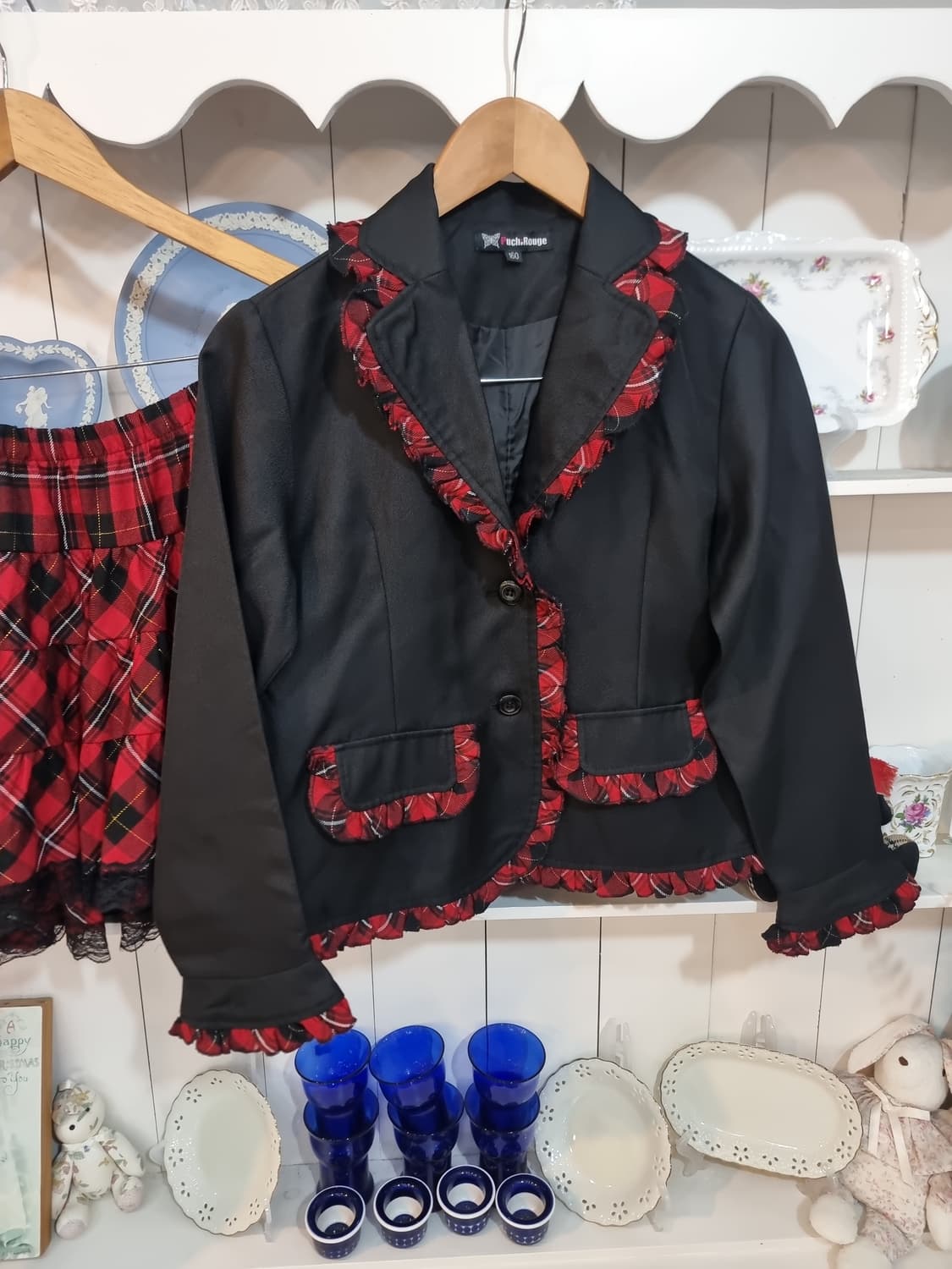 Tuch.Rouge 체크 플리츠 스커트 셋업 상품이미지4