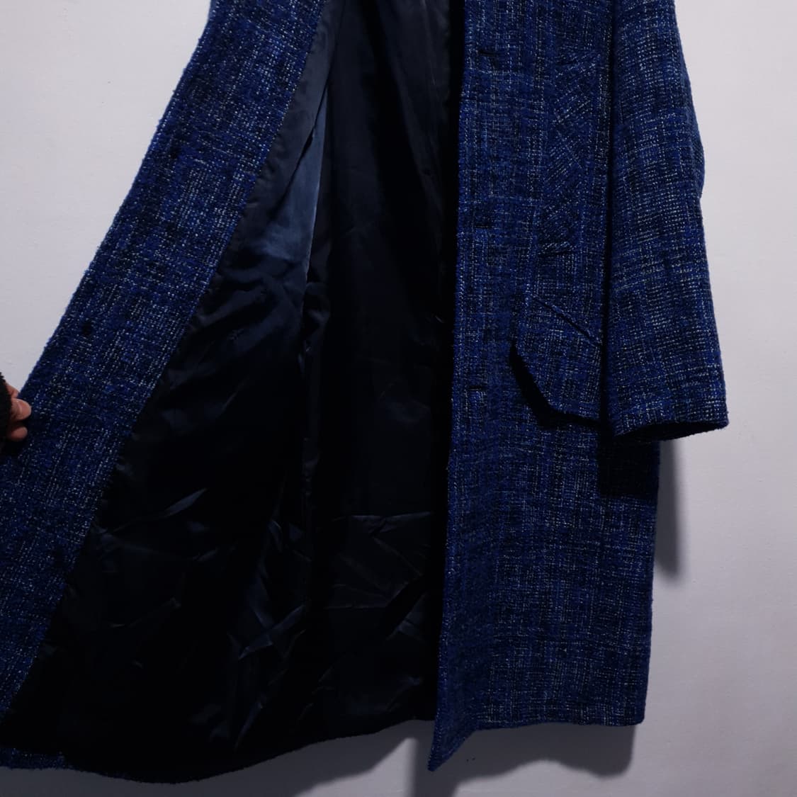 에잇세컨즈 X 지드래곤 GD 오버사이즈 체크 맥 코트 자켓 블루 실측 M 상품이미지7