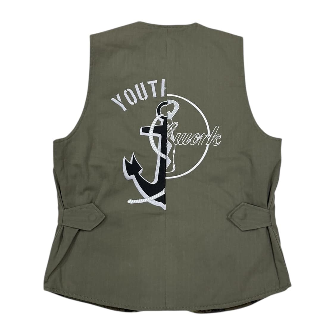 87MM mmlg 카모 퀄팅 카키 리버서블 양면 조끼 베스트 M 상품이미지4