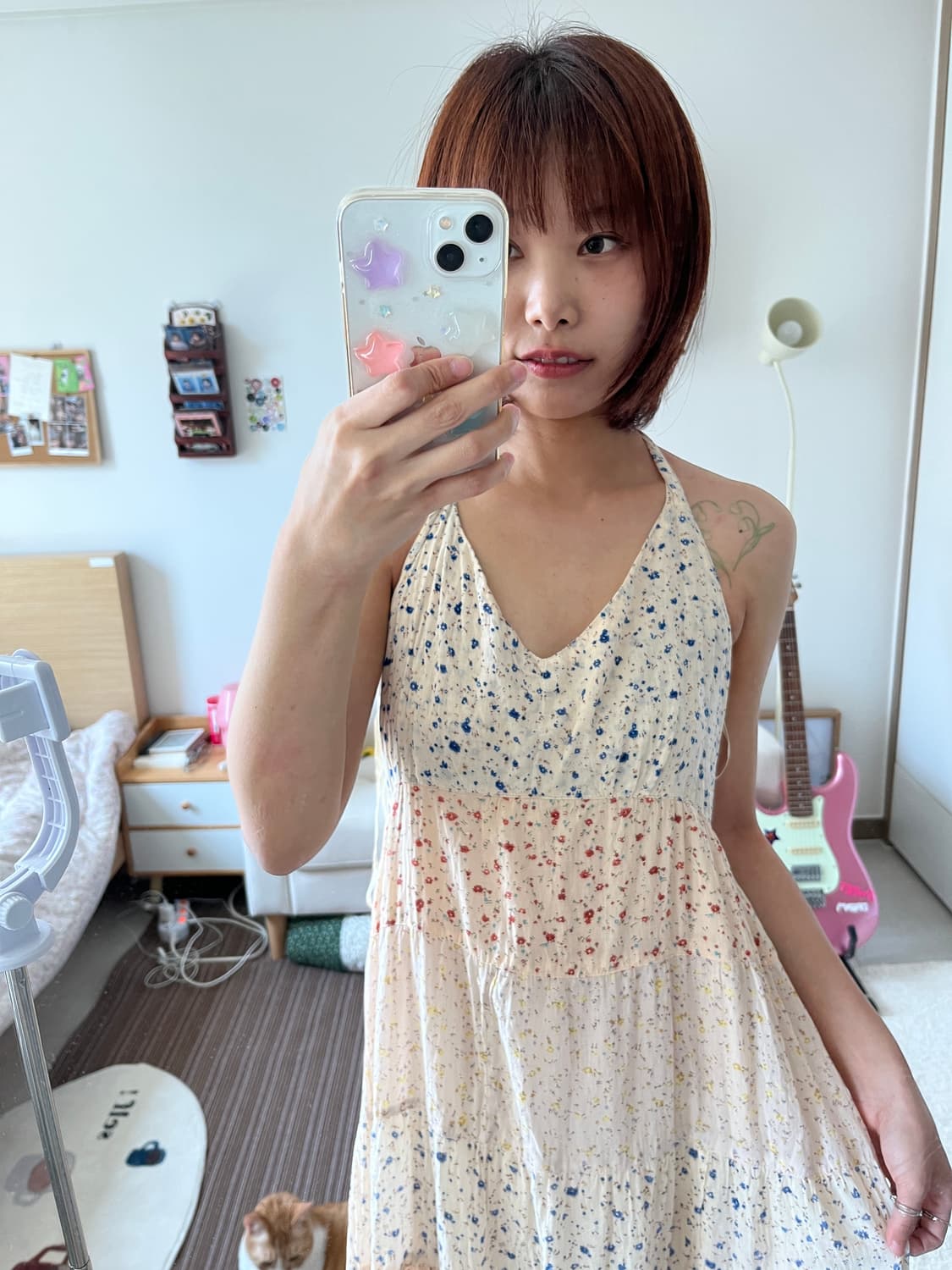 패치워크 홀터넥 원피스 상품이미지4