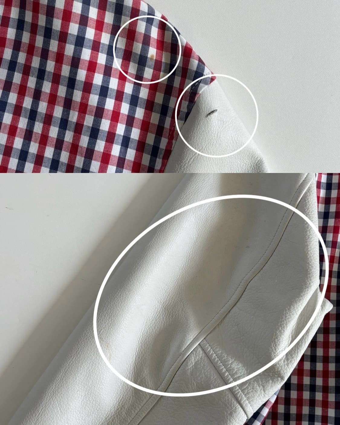 THOM BROWNE 톰브라운 체크 레더 스타디움 자켓 상품이미지8