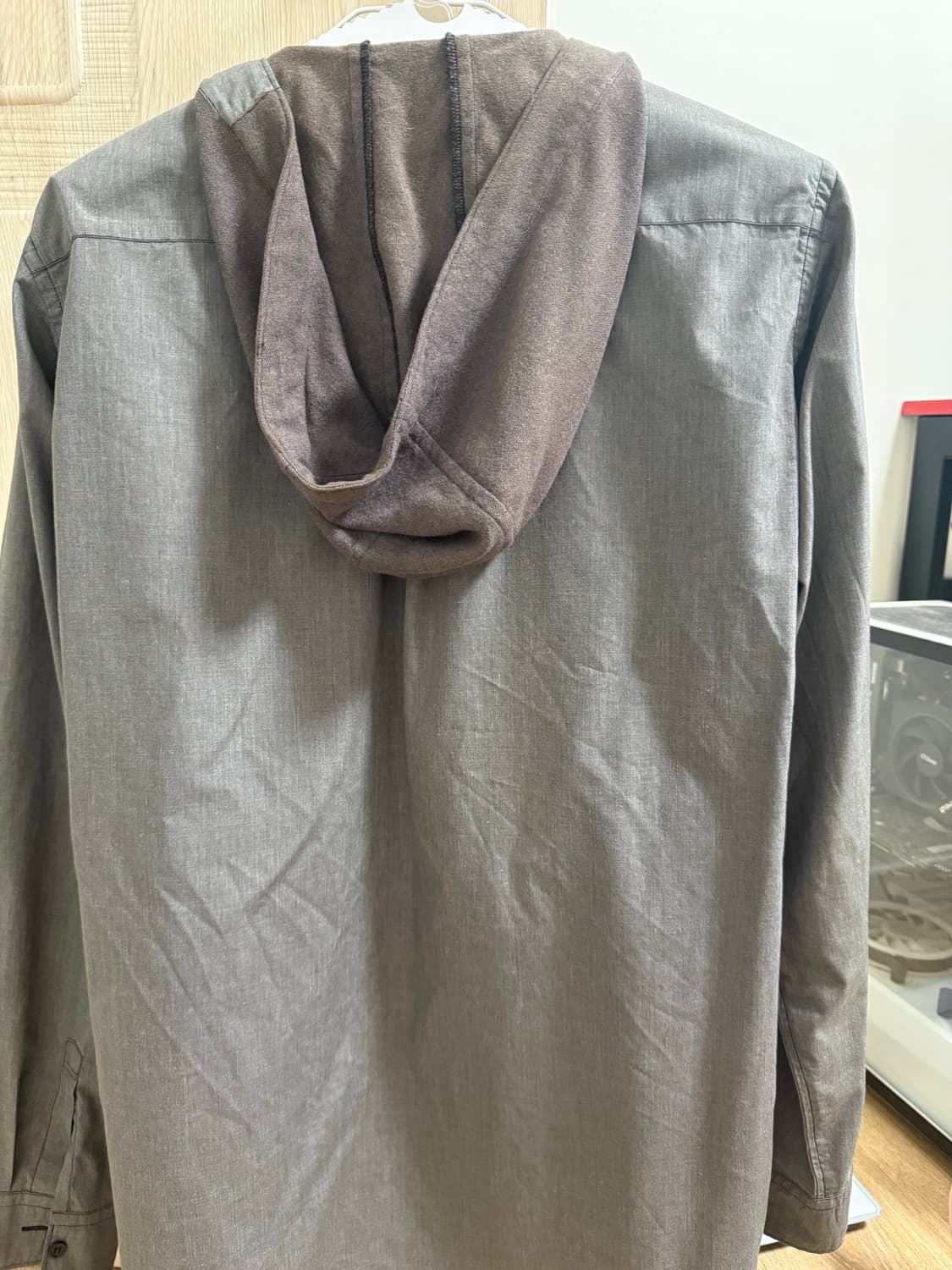 꼼데가르송 블랙 패치 후드 셔츠 xl 상품이미지2