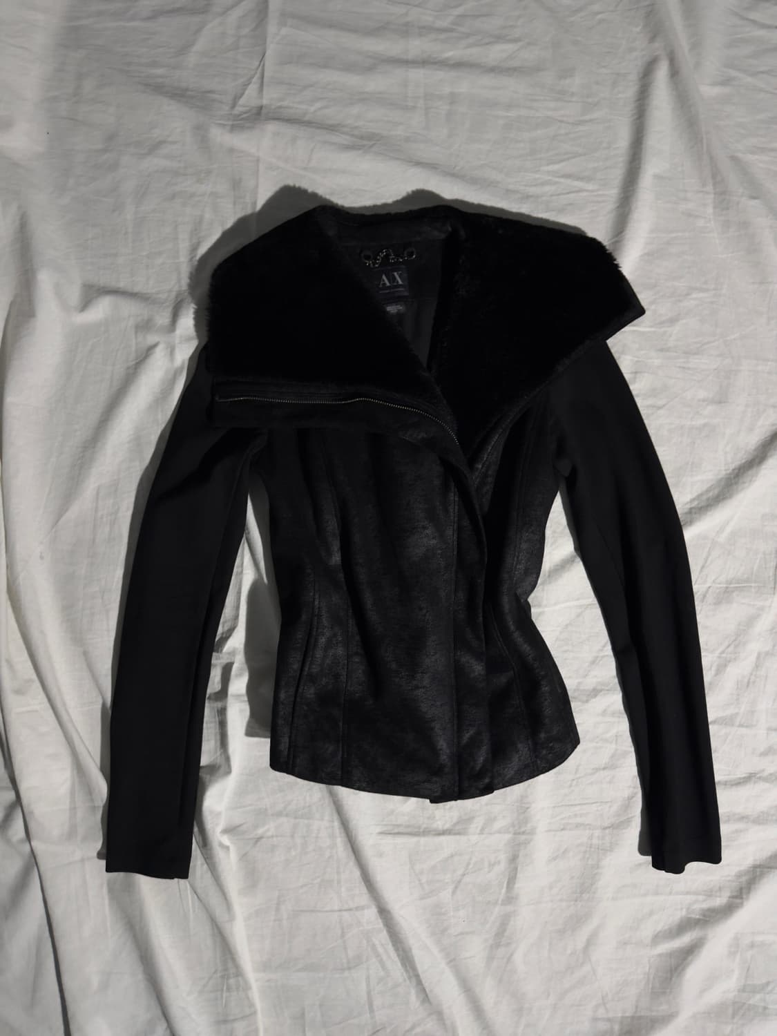 a/x 아르마니 익스체인지 하이넥 드레이프 시어링 자켓 상품이미지1