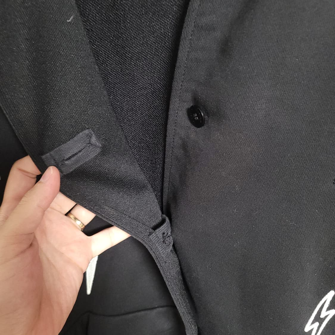 (F) 럭키슈에뜨 여성 후드 코트 자켓 원피스 블랙 번개 패턴 상품이미지2