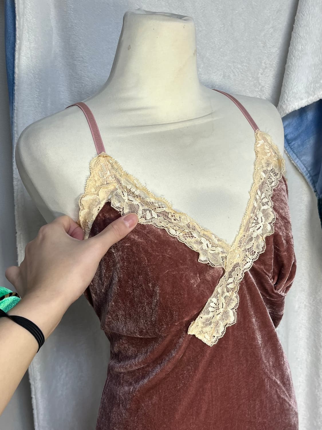 로맨틱갸루 벨벳 슬립 원피스 상품이미지3