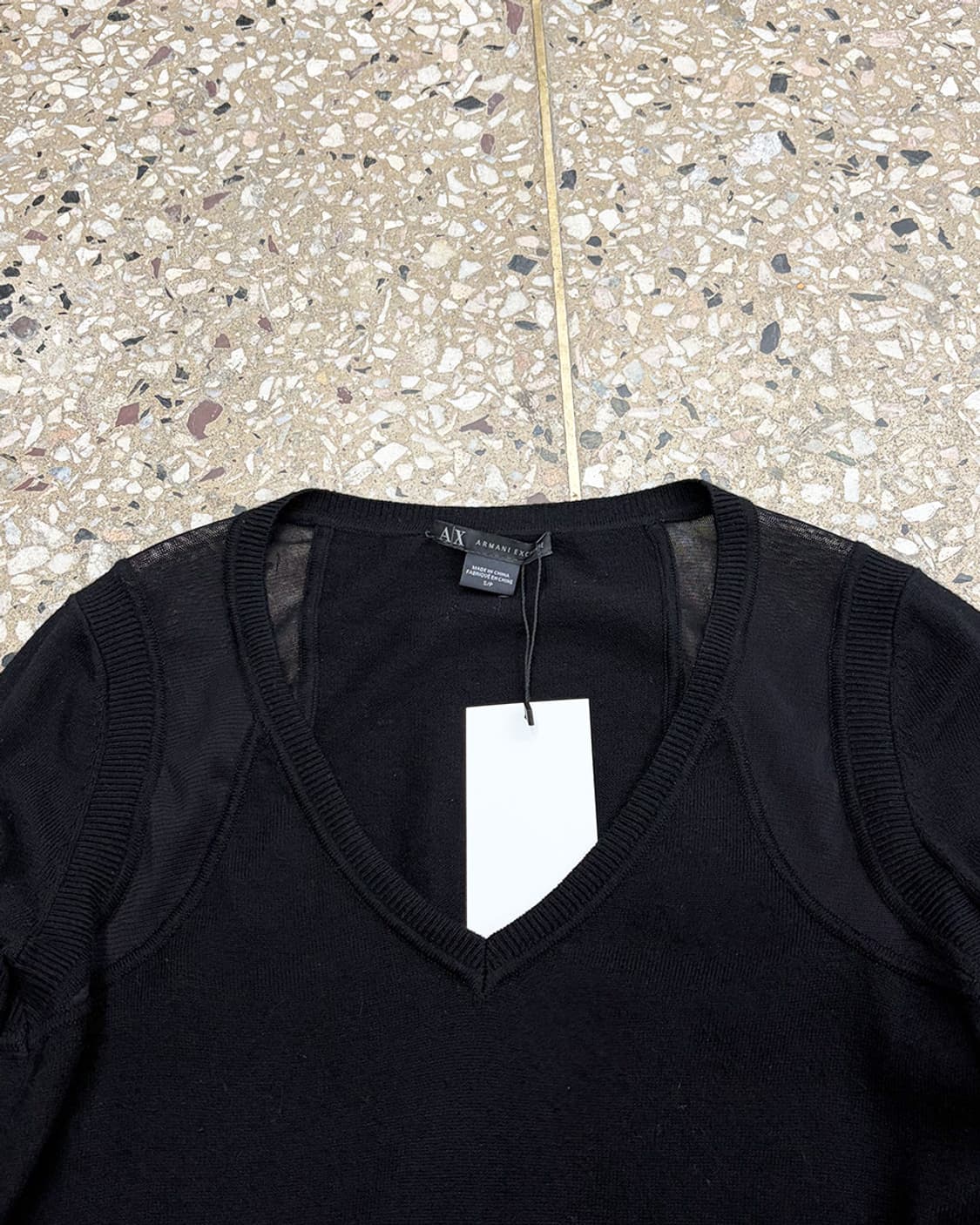 아르마니 익스체인지 메쉬 패널 니트 탑 상품이미지3
